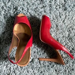 Apostrophe Red sling back heels